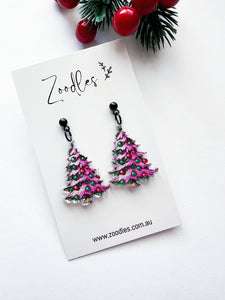 Zoodles Acrylic Dangles - Pink Christmas Tree