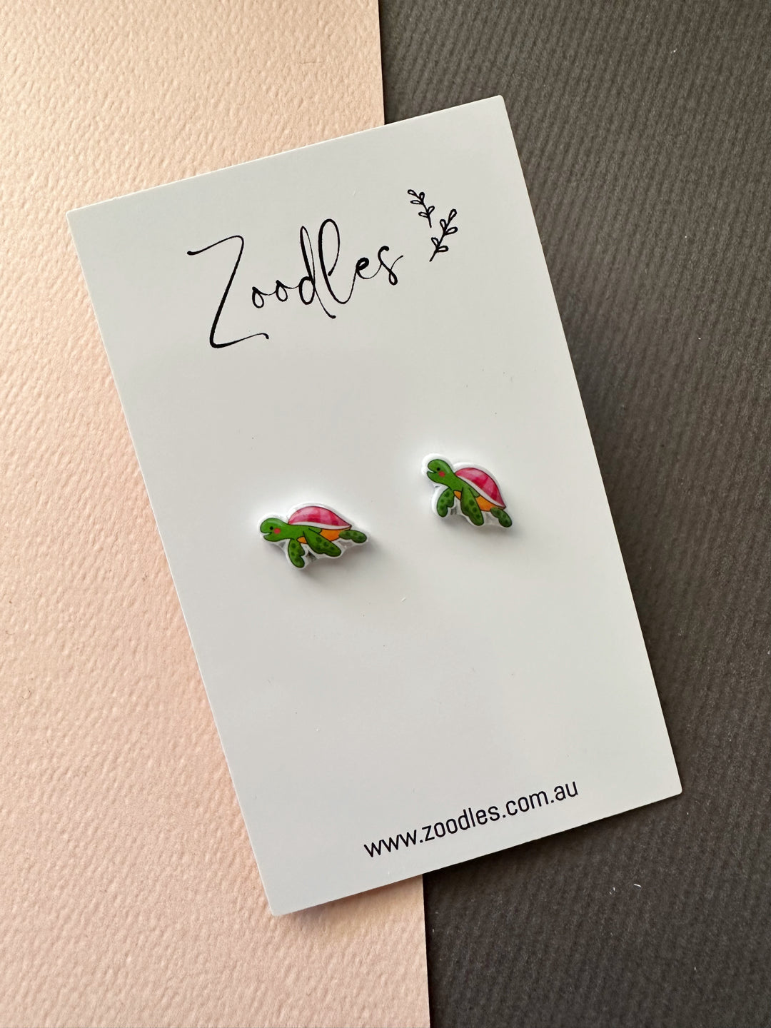 Zoodles Acrylic Mini Studs - Turtles