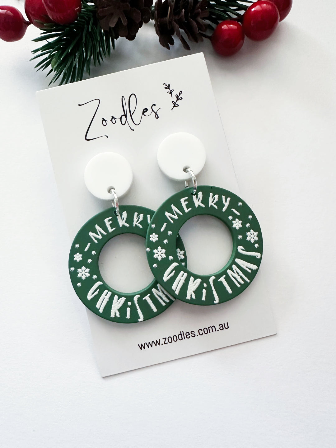 Zoodles Acrylic Dangles - Merry Christmas