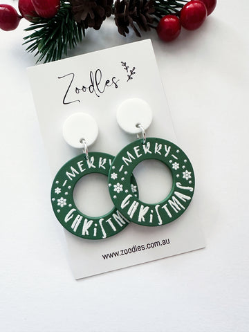 Zoodles Acrylic Dangles - Merry Christmas