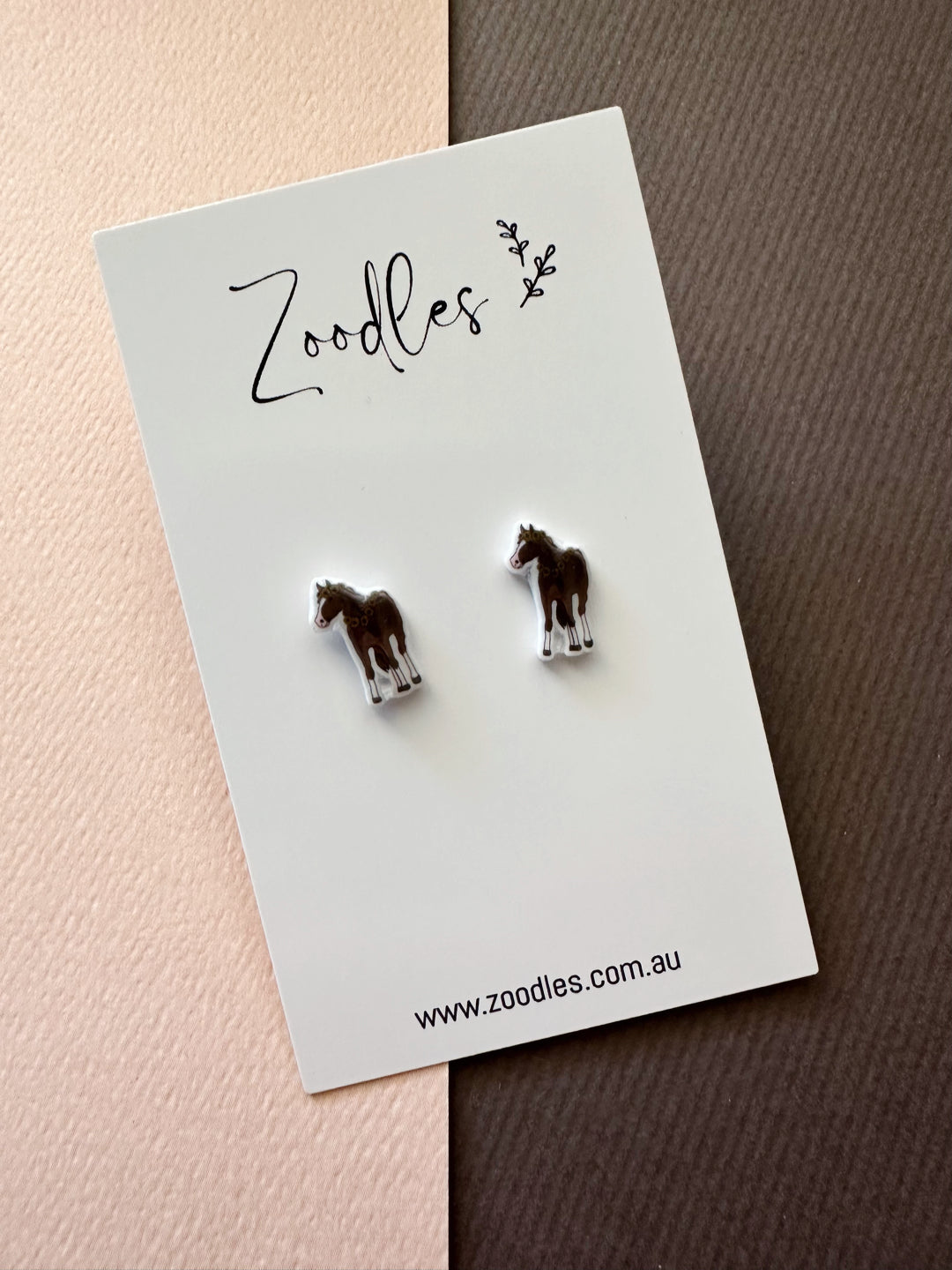 Zoodles Acrylic Mini Studs - Horses