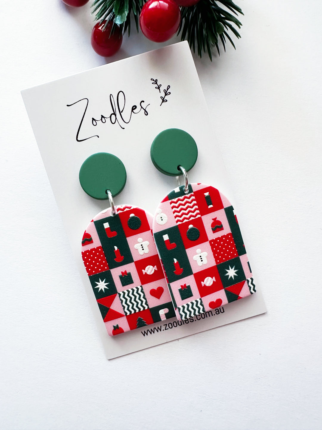 Zoodles Acrylic Dangles - Christmas Tree Candy Canes