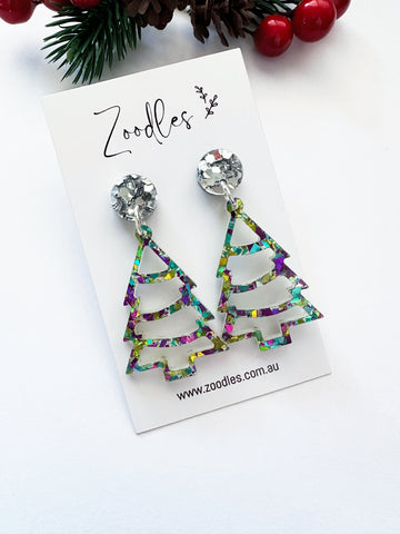 Zoodles Acrylic Dangles - Lime Kaleidoscope Christmas Tree