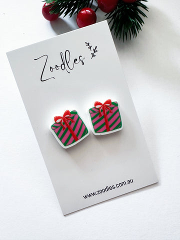 Zoodles Acrylic Christmas Studs - Presents