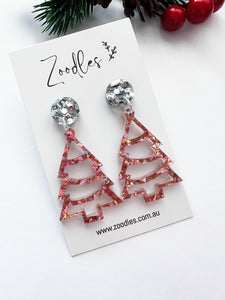 Zoodles Acrylic Dangles - Rose Kaleidoscope Christmas Tree