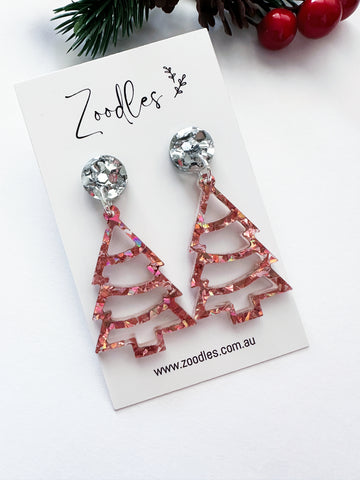 Zoodles Acrylic Dangles - Rose Kaleidoscope Christmas Tree