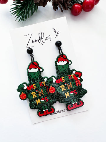 Zoodles Acrylic Dangles - Merry Grinchmas