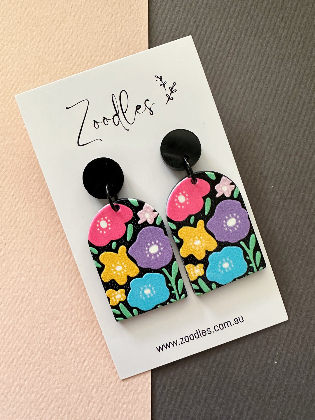 Zoodles Acrylic Dangles - Bright Garden