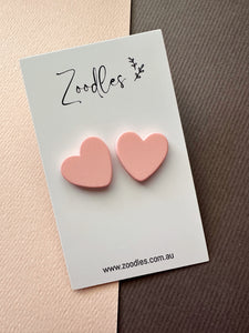 Zoodles Statement Studs - Blush Hearts