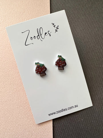 Zoodles Acrylic Mini Studs - Frog & Toadstool