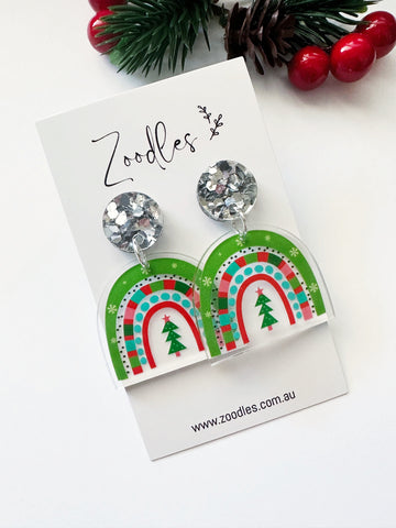 Zoodles Acrylic Dangles - Christmas Rainbows