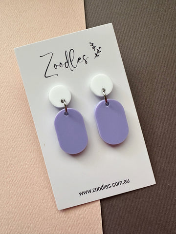 Zoodles Acrylic Small Dangles - Lilac