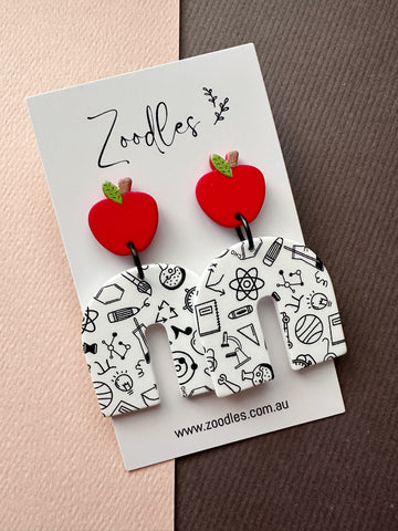 Zoodles Acrylic Dangles - Apple Educator