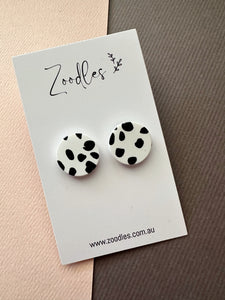 Zoodles Statement Studs -  White & Spot