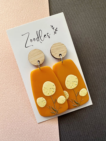 Zoodles Acrylic Dangles - Mustard Billy Buttons