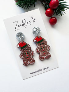 Zoodles Acrylic Dangles - Glitter Gingerbread Man