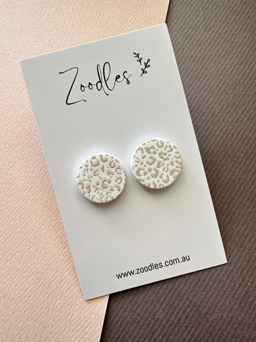 Zoodles Statement Studs -  Nude Leopard