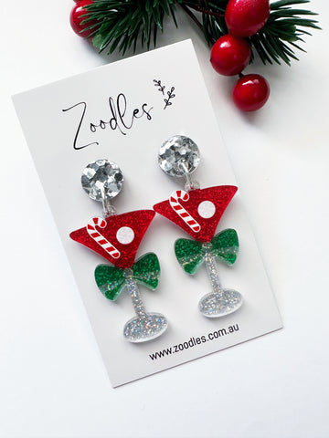 Zoodles Acrylic Dangles - Christmas Cocktail
