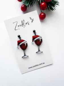 Zoodles Acrylic Small Dangles - Wine Glass