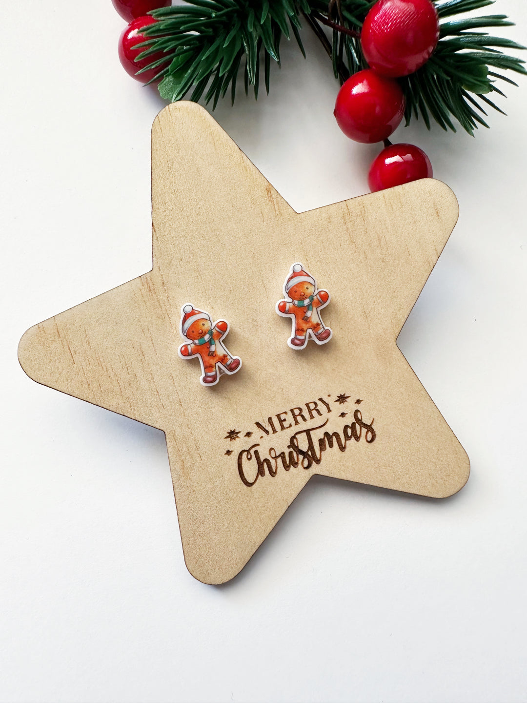 Zoodles Gingerbread Man Studs on Timber Star Board