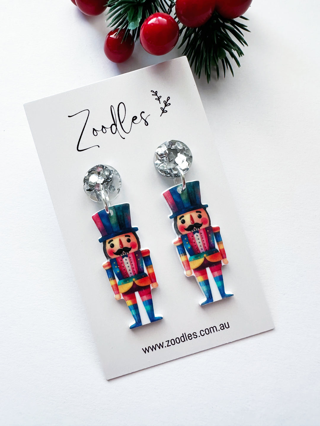 Zoodles Acrylic Dangles - Rainbow Nutcrackers