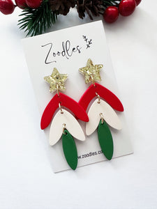 Zoodles Acrylic Dangles - Merry Christmas Feather