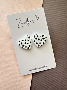 Zoodles Statement Studs - Spotty Hearts