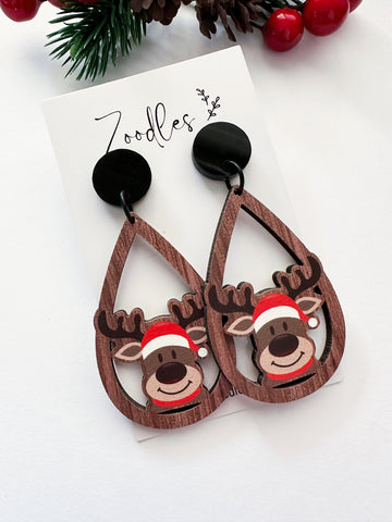 Zoodles Wooden Dangles - Teardrop Reindeers
