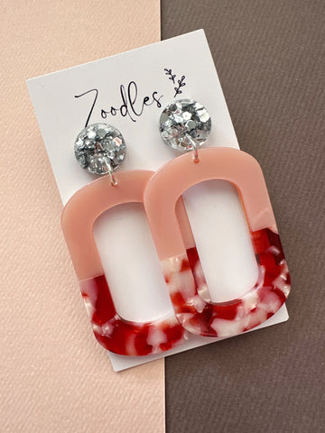 Zoodles Acrylic Statement Dangles - Ruby Peal