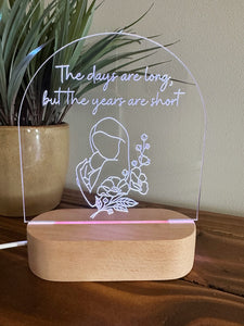 Zoodles Personalised Mother’s Day Keepsake Plaque & LED Night Light - New Mum