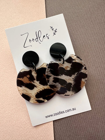 Zoodles Acrylic Dangles - Leopard Print