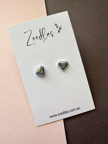 Zoodles Acrylic Mini Studs - Diamonds