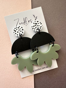 Zoodles Acrylic Dangles - Olive & Black Spot