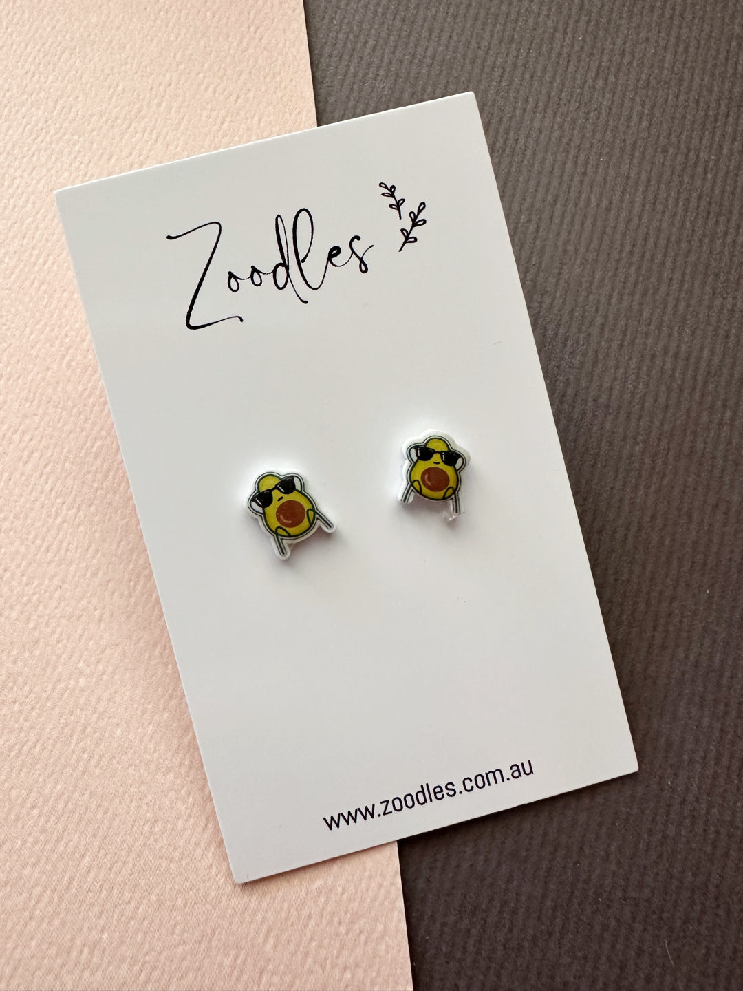 Zoodles Acrylic Mini Studs - Cool Avocados