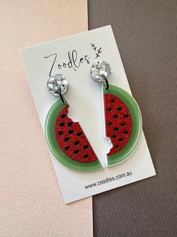 Zoodles Acrylic Dangles - Watermelon