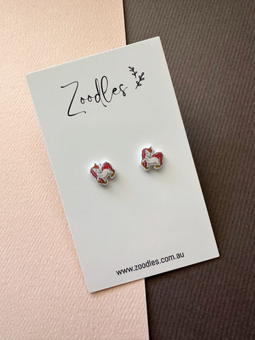 Zoodles Acrylic Mini Studs - Mini Unicorns