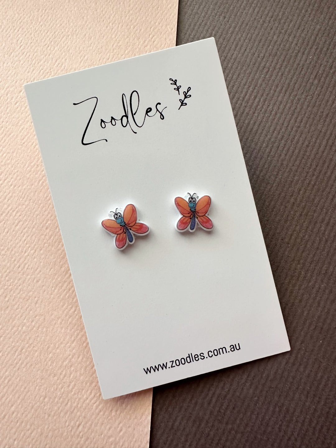 Zoodles Acrylic Mini Studs - Butterfly