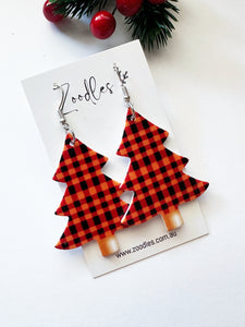 Zoodles Acrylic Dangles - Buffalo Check Christmas Tree