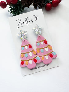 Zoodles Acrylic Dangles - Pink Christmas Tree
