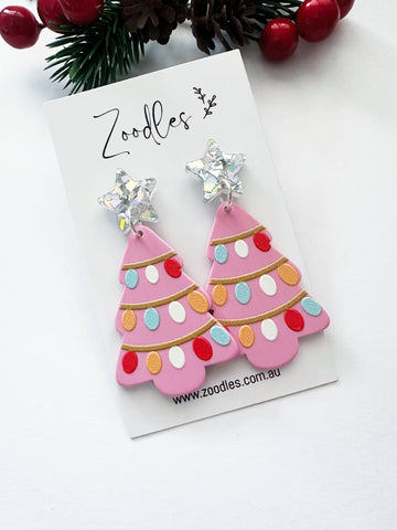 Zoodles Acrylic Dangles - Pink Christmas Tree