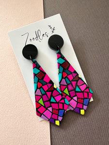 Zoodles Acrylic Statement Dangles - Mosaic