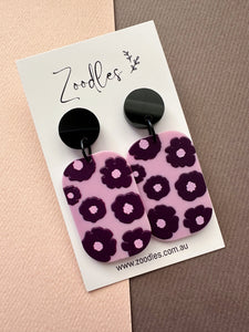 Zoodles Acrylic Dangles - Plum Flowers