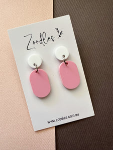 Zoodles Acrylic Small Dangles - Pastel Pink