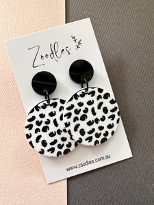 Zoodles Acrylic Dangles - Monochrome Animal Print