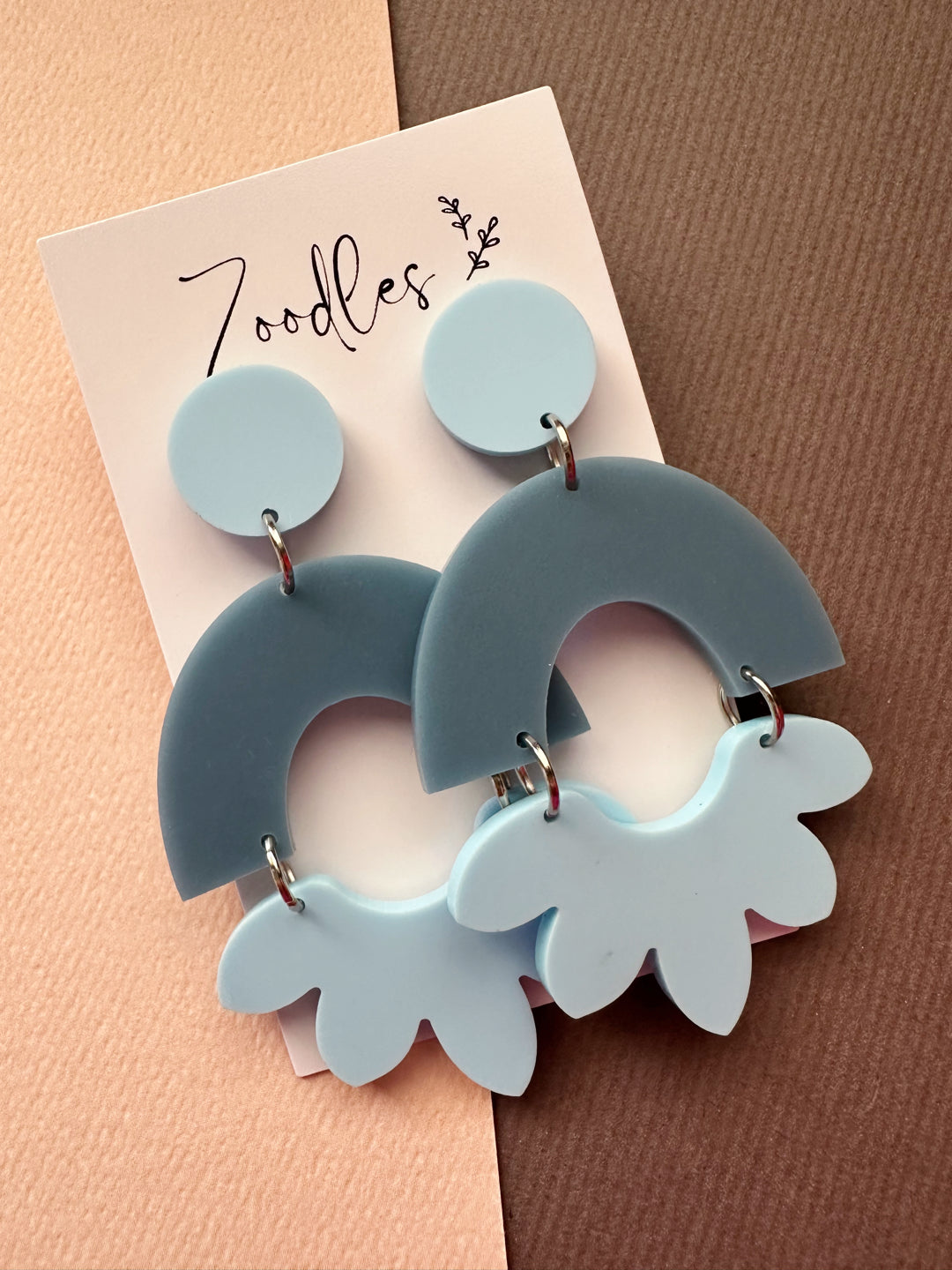 Zoodles Acrylic Statement Dangles - Blue