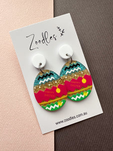 Zoodles Acrylic Dangles - Happy Easter Eggs