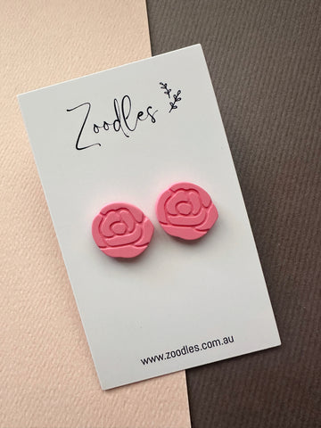 Zoodles Studs - Pink Roses