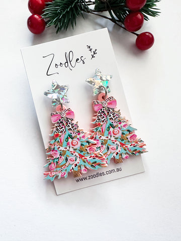 Zoodles Acrylic Dangles -  Pastel Christmas Tree