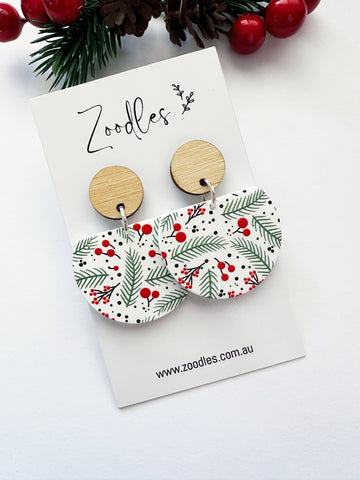 Zoodles Acrylic Dangles - Christmas Holly