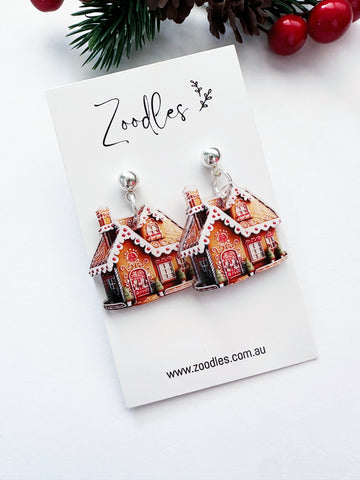 Zoodles Acrylic Dangles - Gingerbread House